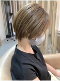 20代30代40代大人かわいい小顔前下がり丸みショートボブ