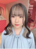 韓国風前髪インナーカラーアッシュベージュ！
