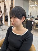 前髪あり黒髪マッシュショート！似合わせカットお任せください！