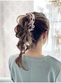 ゆるヘアアレンジ×ポニーテール風