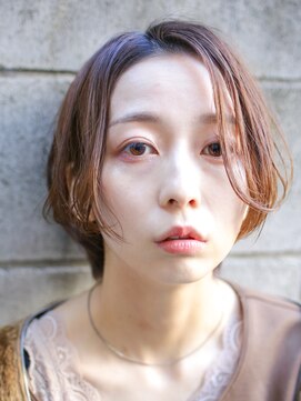 ソウ アオヤマ(SO aoyama) ハンサムショート　ニュアンスパーマ癖毛風　ベージュブラウン