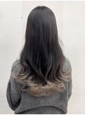 裾カラーホワイトベージュ