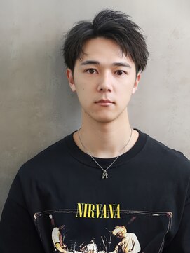 リップス 栄(LIPPS) ツーブロック爽やかアップバング緩めパーマ