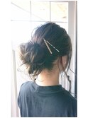 ヘアアレンジ/ヘアセット/お団子ラフアレンジ