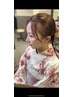 ＳＮＳで話題の耳ジュエリー＋浴衣着付け【リボン帯】＋ヘアアレンジ　♪