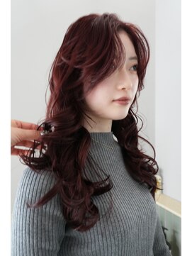 ワインレッド/レイヤーカット