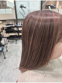 ピンク系白髪ぼかし