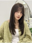 韓国風/レイヤーカット/透明感カラー/顔周りカット