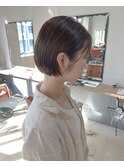 【天神今泉loty川原一高】ミニボブ×ナチュラルグレージュ