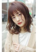 大人可愛いゆるふわミディパーマ