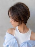 小顔ヘア/大人ショート/ココアベージュ/20代30代40代