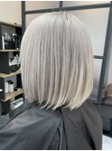 【lamchele】ホワイトグレー×ブリーチカラー