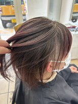 グラスペディア(graspedia)&nbsp;白髪ぼかしデザインカラーピンクカラー×ベージュブラウン