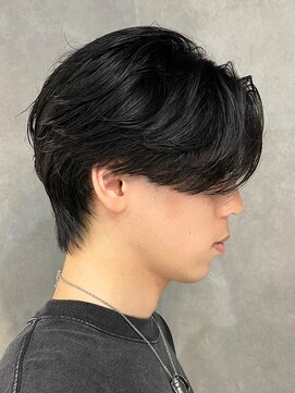 エルマーク 心斎橋(L-MARK) センターパートニュアンスパーマ韓国カルマパーマコンマヘア