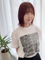 イノセントヘア(innocent.hair)&nbsp;ベビーピンクぱっつん前髪ダブルカラー