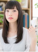ぱっつん前髪黒髪ストレートレイヤーロングc6上尾20代30代40代!