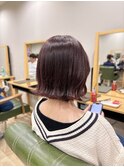 切りっぱなしボブ/ボブ/ショート/バイオレットピンク/20代/30代