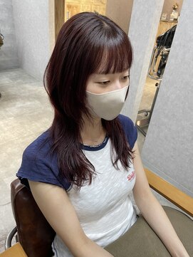 ナチュラル グロー 仙台駅前店(Natural grow) ブリーチなし/カシスピンク/ハッシュカット/レイヤーカット