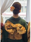 着物　ゆるふわシニヨン
