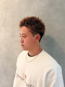 メンズツーブロックメンズパーマ波巻きツイストスパイラル