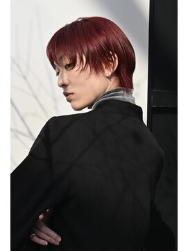 パーク 代官山(PARK) ボブウルフハッシュカットショートウルフボブ小顔カットレッド