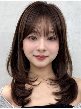 エジョン 三鷹店(Aejon) 三鷹レイヤーカット韓国ダブルカラー顔周り前髪カットボブ