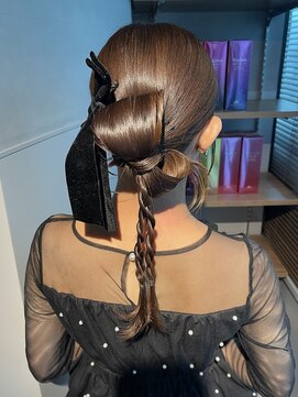 シャルムバイケンジ(Charm.by KENJE) 【リボンカチモリ】結婚式銀座お団子カチモリタイトヘア