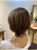 パーマでふんわりショートボブ