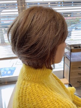 グラッシー センター北店(GLASSI) 柔らかショートボブ外ハネボブネオウルフアッシュブラウン☆