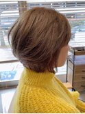 柔らかショートボブ外ハネボブネオウルフアッシュブラウン☆
