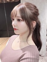 アルバム 渋谷パルコ(ALBUM) 顔回りカール_セクションカラーペールベージュ_ba410023