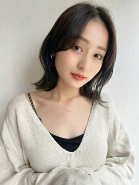 ハニーシブヤ(HONEY shibuya) 大人可愛い20代30代40代くびれセンターパート×ダークアッシュ