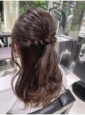 結婚式前大人っぽハーフアップアレンジ