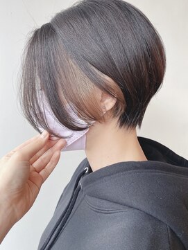 モリオフロムロンドン 原宿本店(morio from London) 【morio 原宿】丸みハンサムショート　インナーカラー　ベージュ