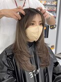 白髪ぼかしハイライト/新宿駅/白髪染め　レイヤーカット