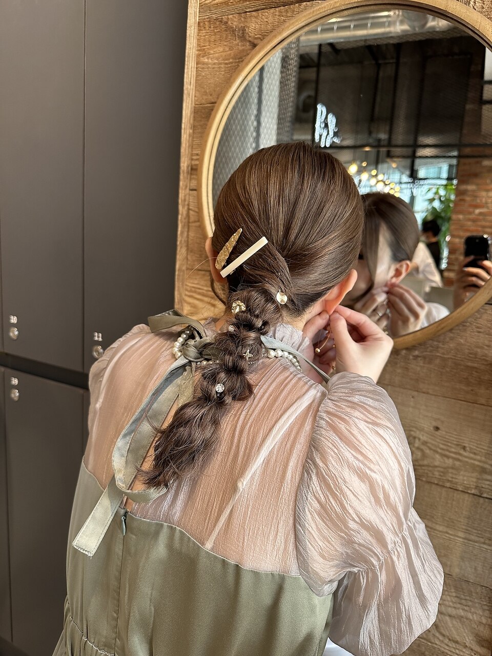 お呼ばれ結婚式参列ヘア編み下ろしアレンジヘアセット：L204315326