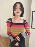 顔まわりぷつっとボブ