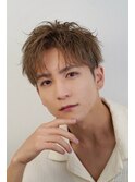 メンズビジネスパーマ七三かき上げヘアオールバックツーブロック