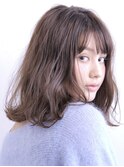 ミディアムボブ/面長/前髪あり/絶壁解消/30代/40代/50代/くびれ