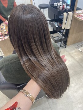 イヴォークトーキョーオーサカ(EVOKE TOKYO osaka) ケアカラー 髪質改善 オリーブベージュ 艶髪