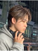 センターパートブリーチダブルカラーフェイスフレーミング