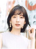 ボブ　ホワイトグレージュ　デジタルパーマ　チェリーブラウン