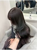 14114黒髪くびれヘア髪質改善レイヤーカット韓国風巻きワンホン