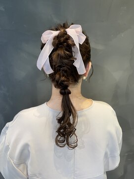 クレオヘアフィーカ(CLEO hair fika) 高めポニーテール×編みおろし