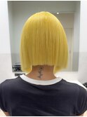 イエローカラー×切りっぱなしボブ