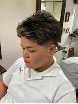 メゾンフォーメン 心斎橋店(Maison for men)&nbsp;七三スタイル　メッシュカラー　テーパーフェード