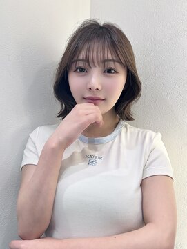 暗髪×韓国風くびれボブ[髪質改善/レイヤーボブ/10代20代30代]