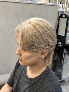 センターパート/ホワイトベージュ/ハイトーンベージュ/S