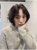 レイヤーボブ/ミニボブ/ニュアンスパーマ/顔周りカット/20代30代