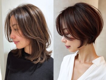 レリーリズ 大阪梅田(Rely Liz)の写真/<頭皮に刺激を感じる方へ>ノンジアミンカラー×白髪染めで改善*[西宮北口/白髪ぼかし/白髪染め/ハイライト]